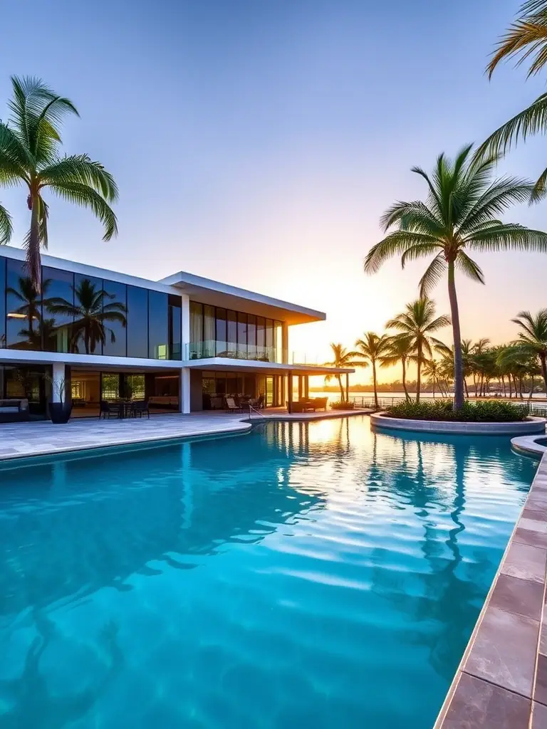 A modern waterfront property in Southwest Florida, showcasing the possibilities with a jumbo loan for high-end real estate.