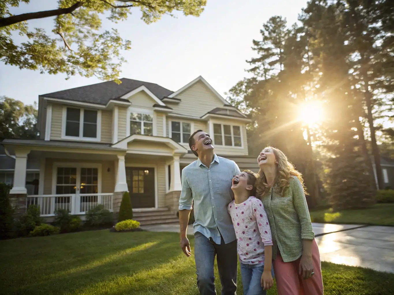 An image of a happy family receiving keys to their new home, symbolizing the joy of homeownership and the successful completion of the mortgage process.